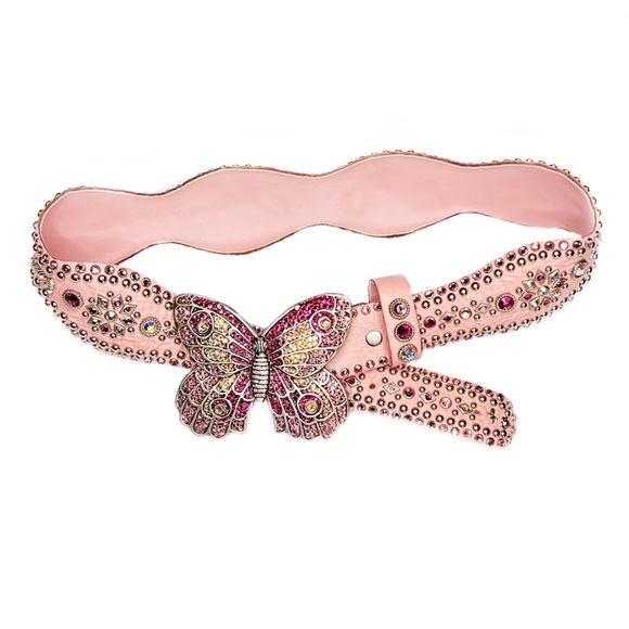 Kippys Accessories - 🦋 Kippys Rodeo Pink Madame Butterfly Belt Buckle & Leather Swarovski 32" Strap